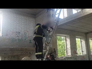 Спасатели спустили 11-летнюю девочку, которая забралась на третий этаж заброшенного здания в КГСХА    Инцидент... (видео)