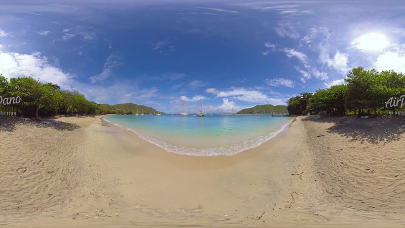 Caribbean Paradise. Tropical Beach Relaxation. 360 video