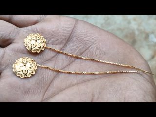 Золотые сережки с рельефным орнаментом, мастер класс