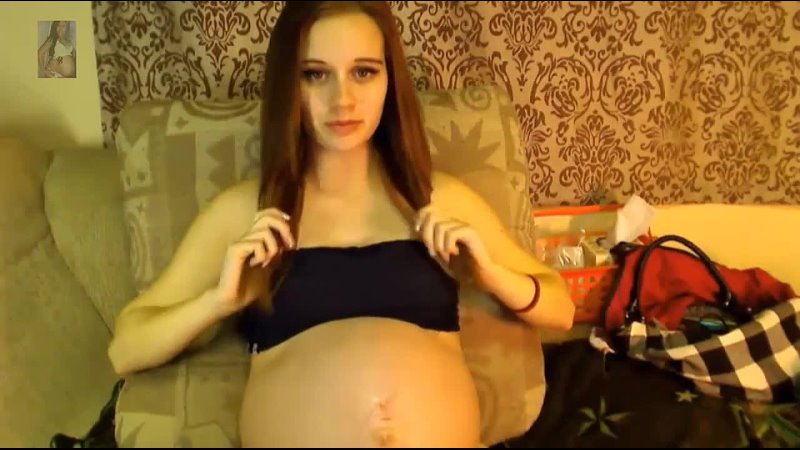 beautiful pregnant women shows her