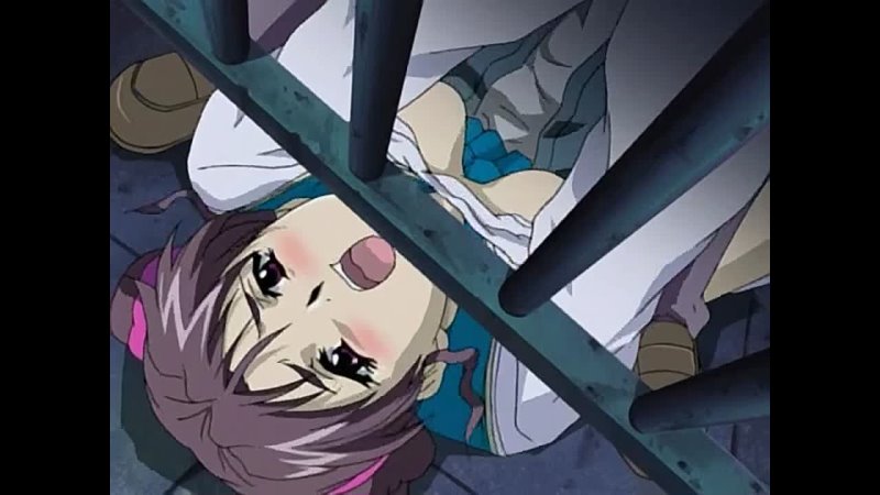 фрагмент Хентая(Hentai) изнасилование двух девушек привязанных к ограде