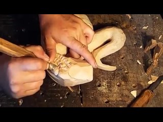 Скульптура дракон - змей. Резьба по дереву,урок. Часть 1 Wood carving