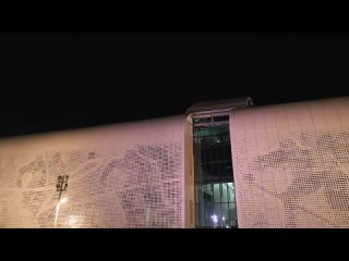 🤩 На фасаде ледовой арены на Стрелке начали тестировать подсветку. Постоянная она заработает, когда дворец будет... (видео)