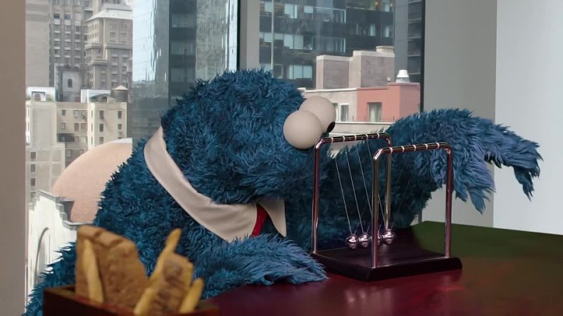 Cookie Monster chews over a new video game