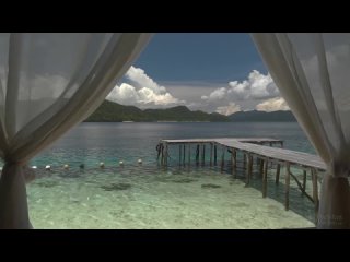 4K HDR Ocean Window - Tropical Sea View - Relaxing Lapping Wave Sounds - Ultra H