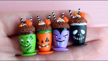 Miniature cocktails for Halloween. Polymer clay.Tutorial. DIY. Миниа ...