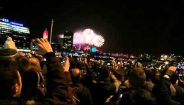 London Fireworks New Year 2016. Blackfriar's Bridge view