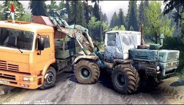 SPINTIRES 2014 - The Coast Map - T150K Tractor Loading Rocks in the  ...