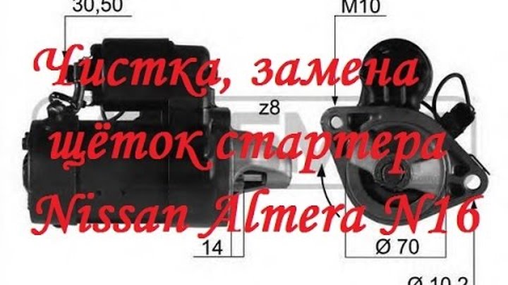 где находится стартер ниссан альмера н16