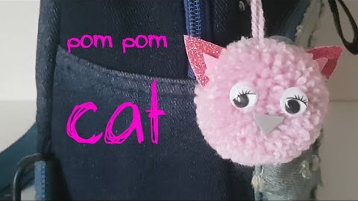 Cat Pom Pom Tutorial Diy Animal Pom Pom Keychain