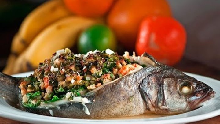 Скумбрия фаршированная овощами. Желтоголовый большерот. Стейк речной форели. Таранка карп. Salmonica пузанок.