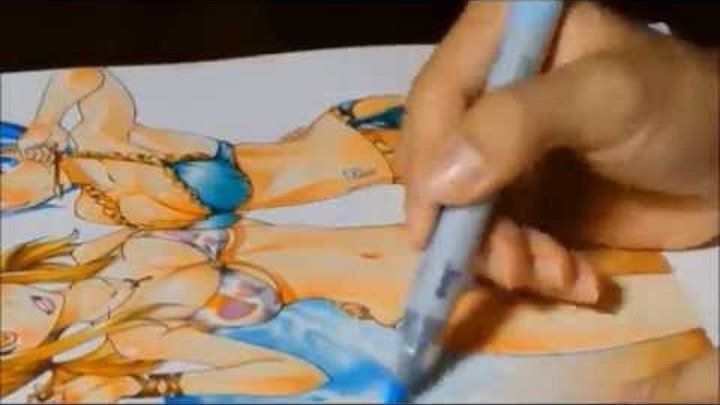 Fairy Tail ルーシィ ユキノを描いてみた コピック メイキング 高校生