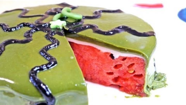 Watermelon Cake Recipe スイカケーキ 青汁 グラサージュケーキ Summer Recipes