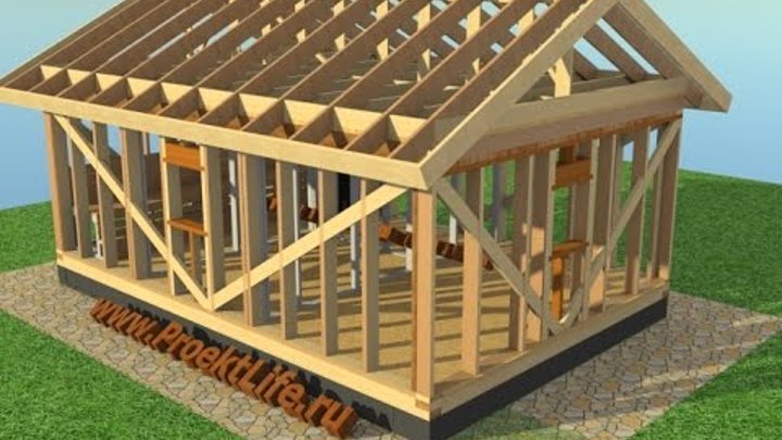 Проект сарая 6х3 с двускатной крышей