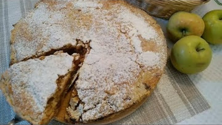 Яблочный пирог без замеса теста
