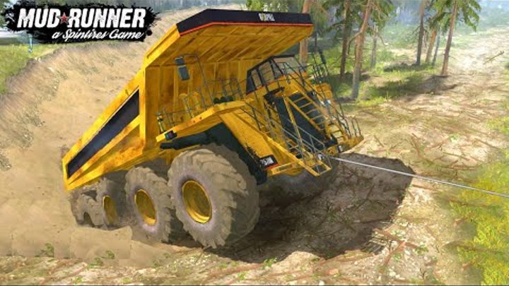 Spintires: MudRunner - Monster Dump Truck Drives Out Of a Big Hole