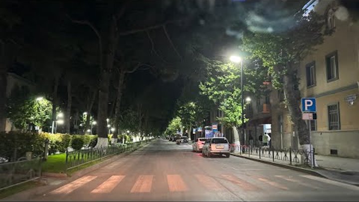 Рустави. Прогулка по ночному городу на автомобиле.