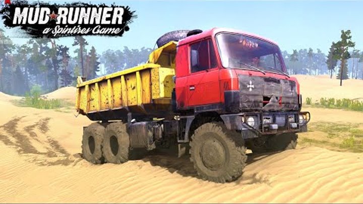 Spintires: MudRunner - TATRA 815 Dump Truck Driving On Sand
