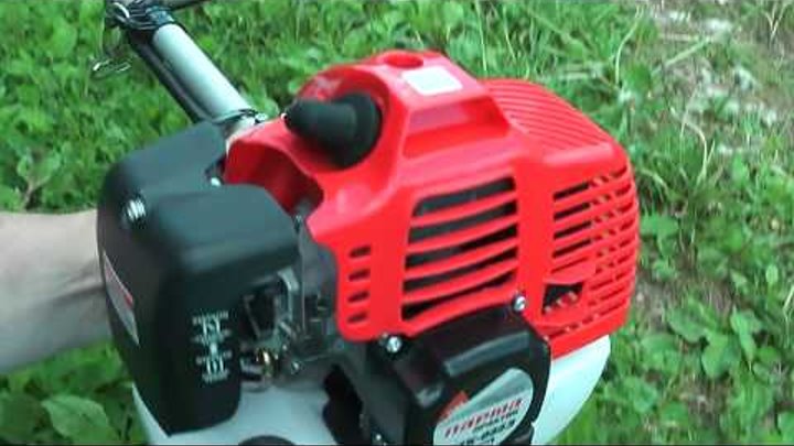 Миниобзор на бензотриммер с электростартером