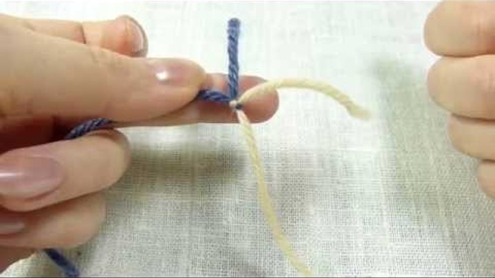Незаметный узел для связывания нитей (ткацкий узел) завязываем быстр ...