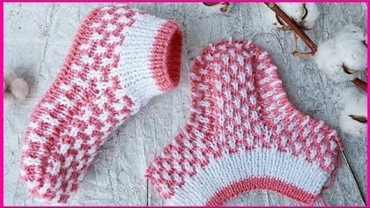 тапочки следки с мариной курцевой. тапочки- следочки на 2 спицах мк. детские вязаные следки. вязание детских следков спицами для начинающих. тапочки от надежды токаренко.