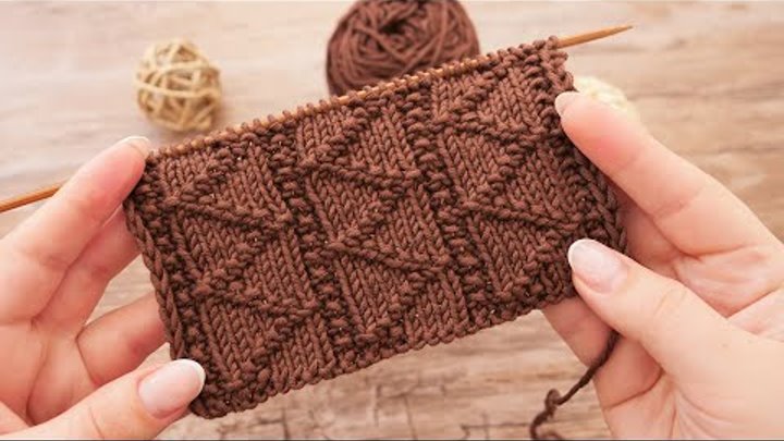 Теневой узор Зиг-заг спицами ⚕ Zig-Zag knitting pattern