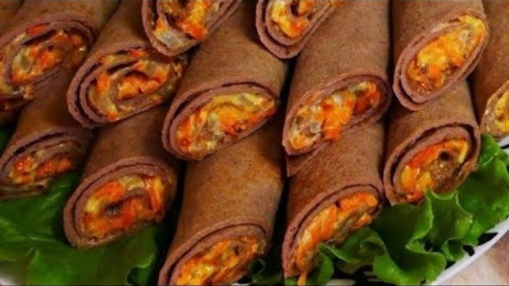 Печёночные рулетики с начинкой