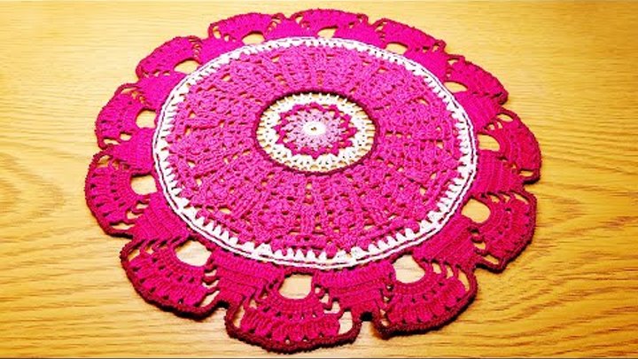 Салфетка крючком. Часть 1. Crochet doily with lace border. Part 1 #с ...