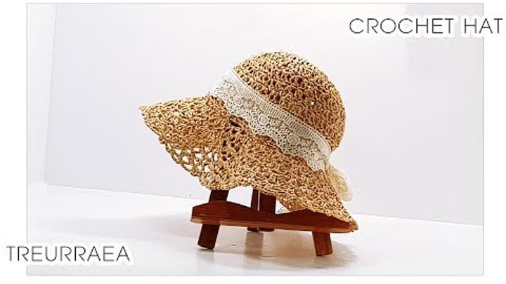 How to crochet hat([Eng sub)/かぎ針帽子/蕾丝帽子-