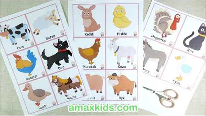 Printable Flashcards for Kids – Farm Animals
