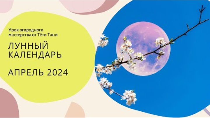 Лунный посевной апрель 2024 г.  СЕЕМ СЕМЕНАМИ.