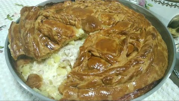ЗУР БЭЛИШ- татарский пирог с мясом и картошкой! Тесто без дрожжей!