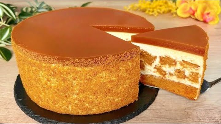 Чудо торт без выпечки Карамельный