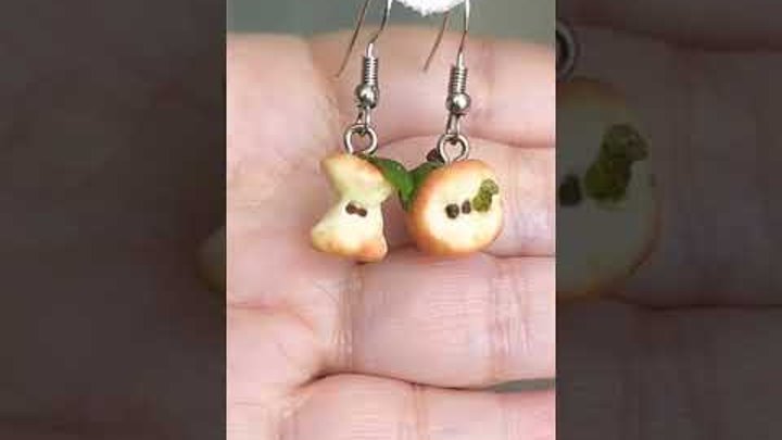 Handmade Apple core earrings