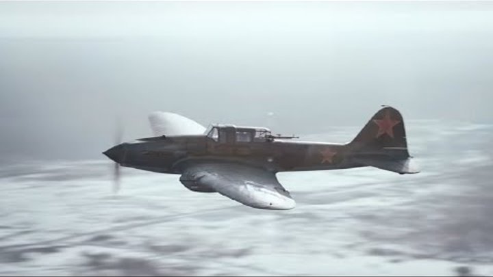 Атака штурмовика ИЛ-2 на немецкую колонну ☭ Attack of an IL-2 attack ...