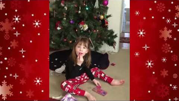 Cat surprises 3 year old girl for Christmas!