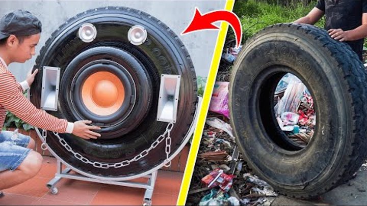 Recycle tire into Giant Speaker | #Shorts Video