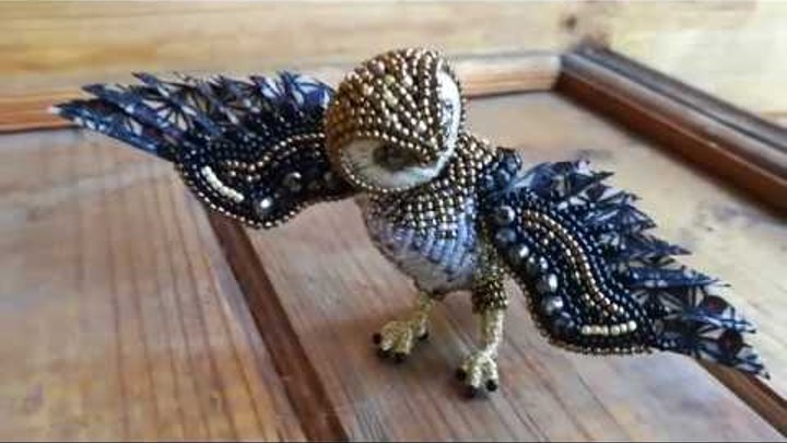 Брошь Сова Owl brooch handmade