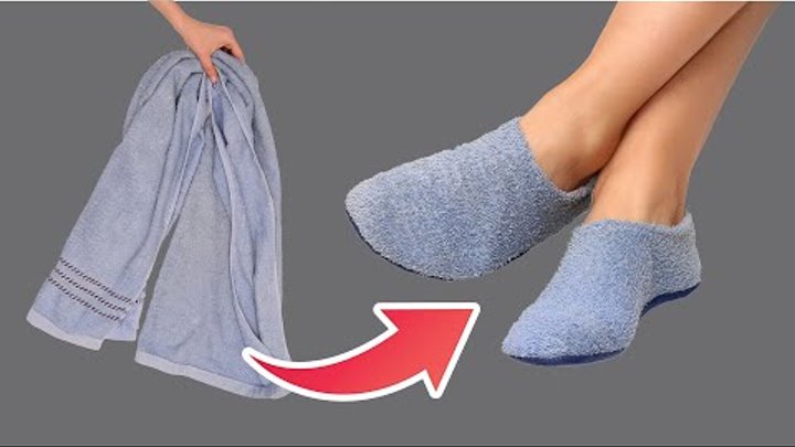 How to sew slippers simply and easily out of an old towel!