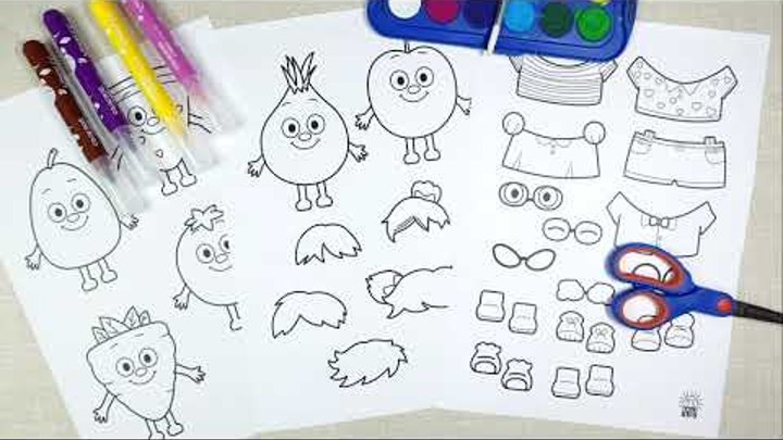 Printable Dress Up Game for Kids – Fruits and Vegetables