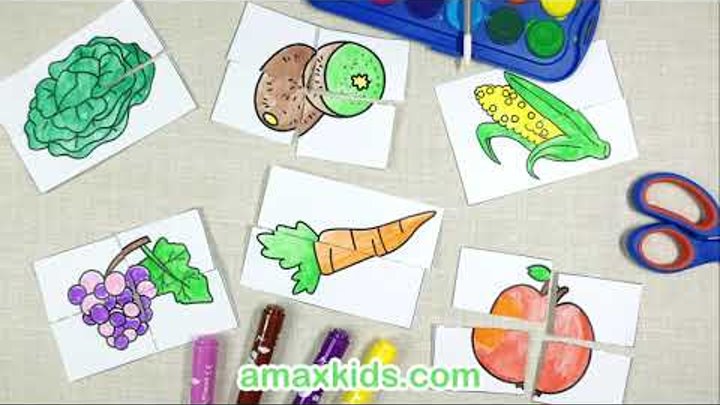 Printable Fruits and Vegetables Puzzle for Kids