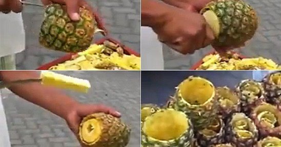 Не знаешь, как правильно чистить ананас Этот парень научит тебя делать это за 1 минуту!