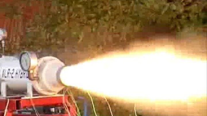 XLR-2 Hybrid Rocket Engine Test - 300 fps.