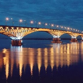 Фотография "Саратовский мост ночью."