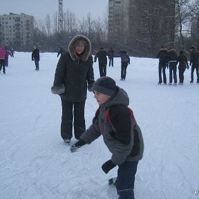 Фотография "Я с внуком на катке !"