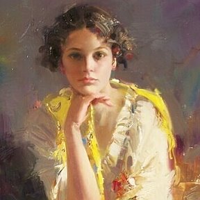 Фотография "Фрагмент портрета кисти итальянского художника Пино Даени (Pino Daeni)"