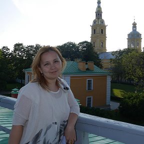 Фотография "Ясное небо на шпилем Петропавловской крепости"