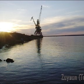 Фотография "закат  порт Приозерный 2011 год"