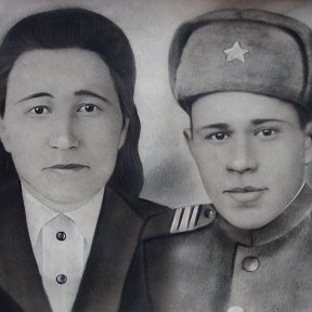 Фотография "1943 г. мои бабушка Зайнаб Гайсина (1912-2002 гг.) и дедушка Харис Хабибуллин (1921-1996 гг.). Бабушка - Ветеран тыла, дедушка - Ветеран Великой Отечественной войны"