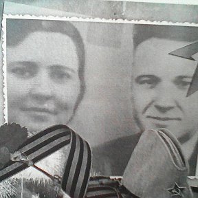 Фотография "Варвара и Сергей Корзиновы-мои бабушка и дедушка!Дедушка воевал всю войну.Водитель .Медали.Вернулся из Германии в 1945 г."